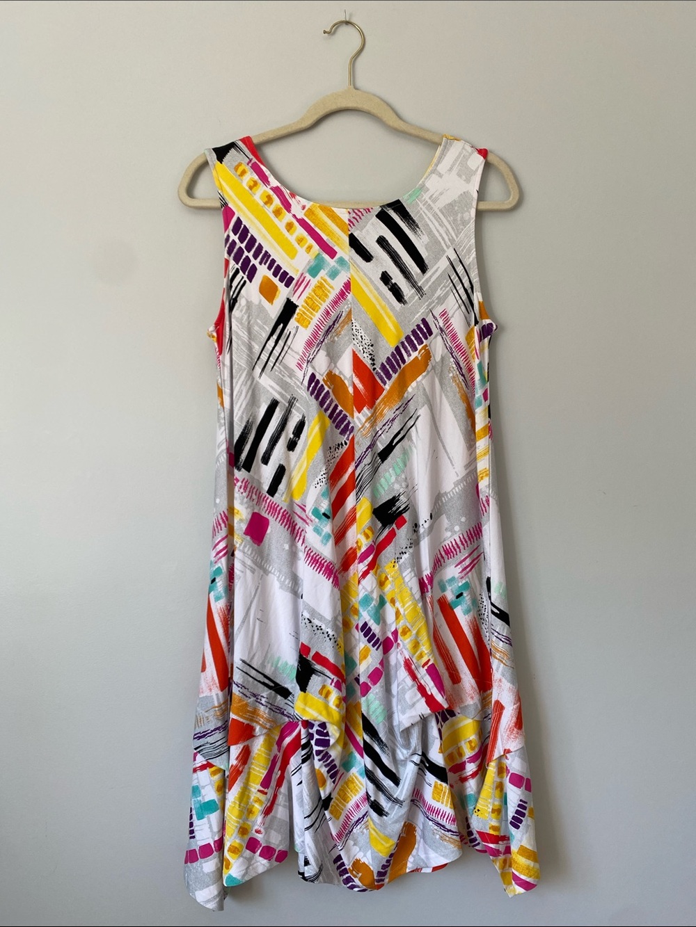 Habitat White Multicolor Abstract Dress